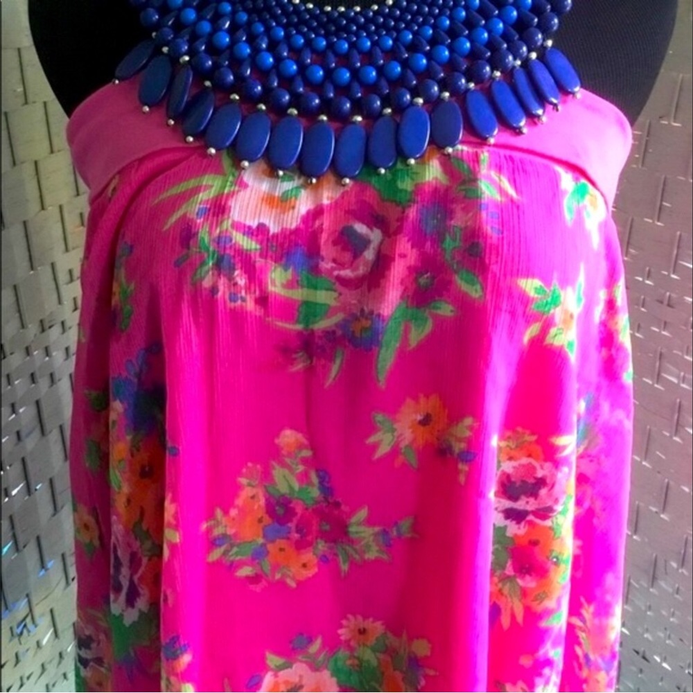 💖See New Listing💖   💙🌸  Blue Statement Bib Necklace  🌸💙New💙🌸 - Picture 5 of 11